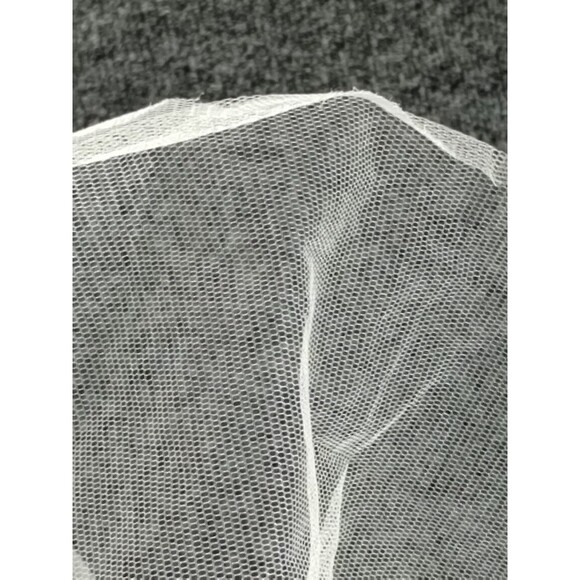 Wedding Dress Woman's White Netting Satin Buttons Pouf Sleeves Embroidered -flaw - Picture 11 of 12